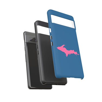 Michigan Upper Peninsula Tough Phone Case (Blueberry w/ Pink UP Outline) | Samsung & Pixel Android