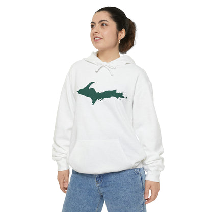 Michigan Upper Peninsula Hoodie (w/ Green UP Outline) | Unisex Garment-Dyed