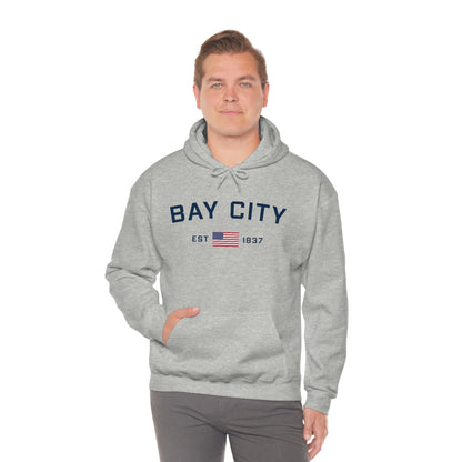 'Bay City EST 1837' Hoodie (w/USA Flag Outline) | Unisex Standard