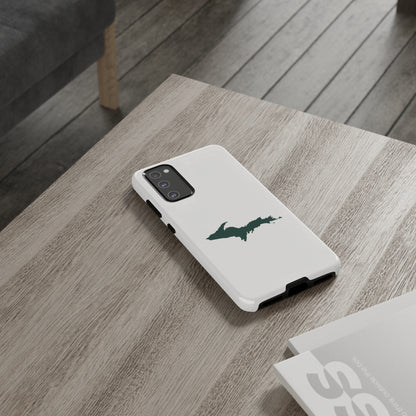 Michigan Upper Peninsula Tough Phone Case (Birch Bark White w/ Green UP Outline) | Samsung & Pixel Android