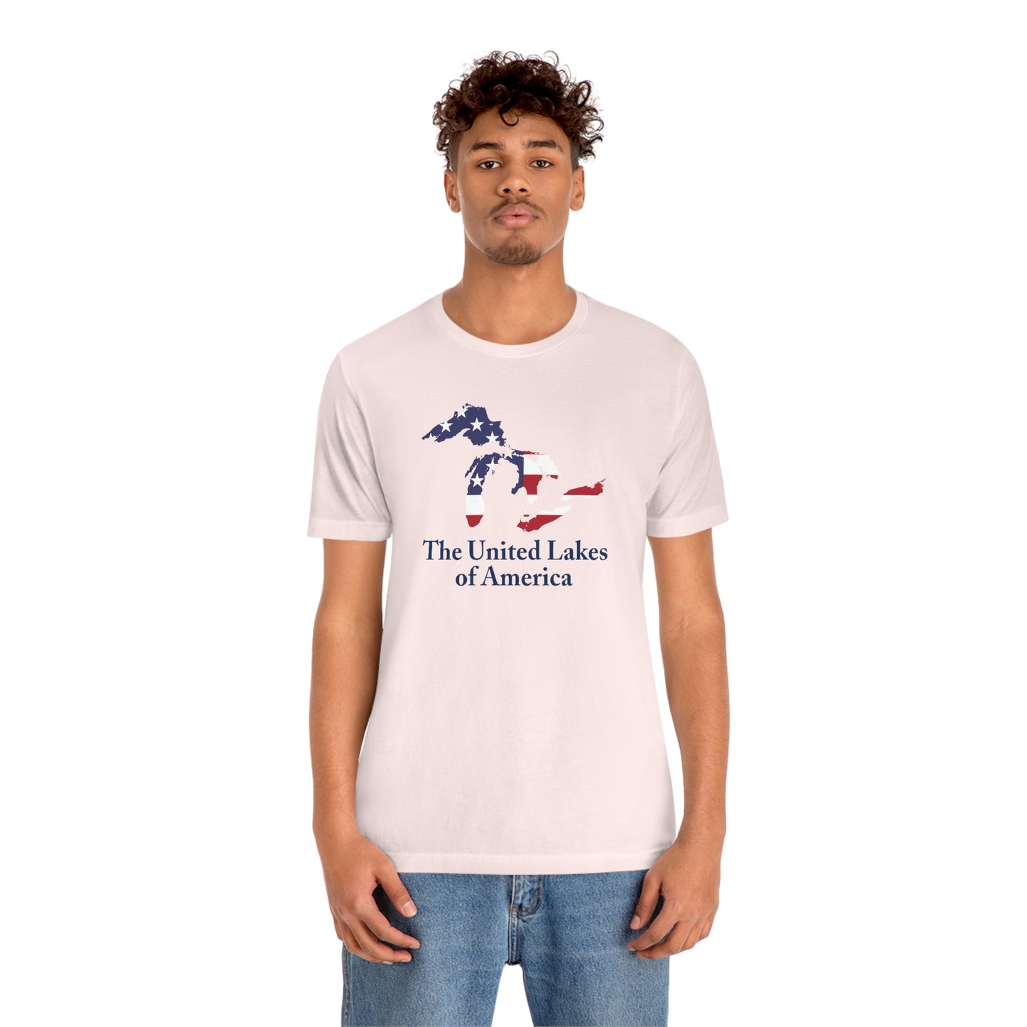 'The United Lakes of America' T-Shirt (w/ Great Lakes USA Flag Outline) | Unisex Standard Fit