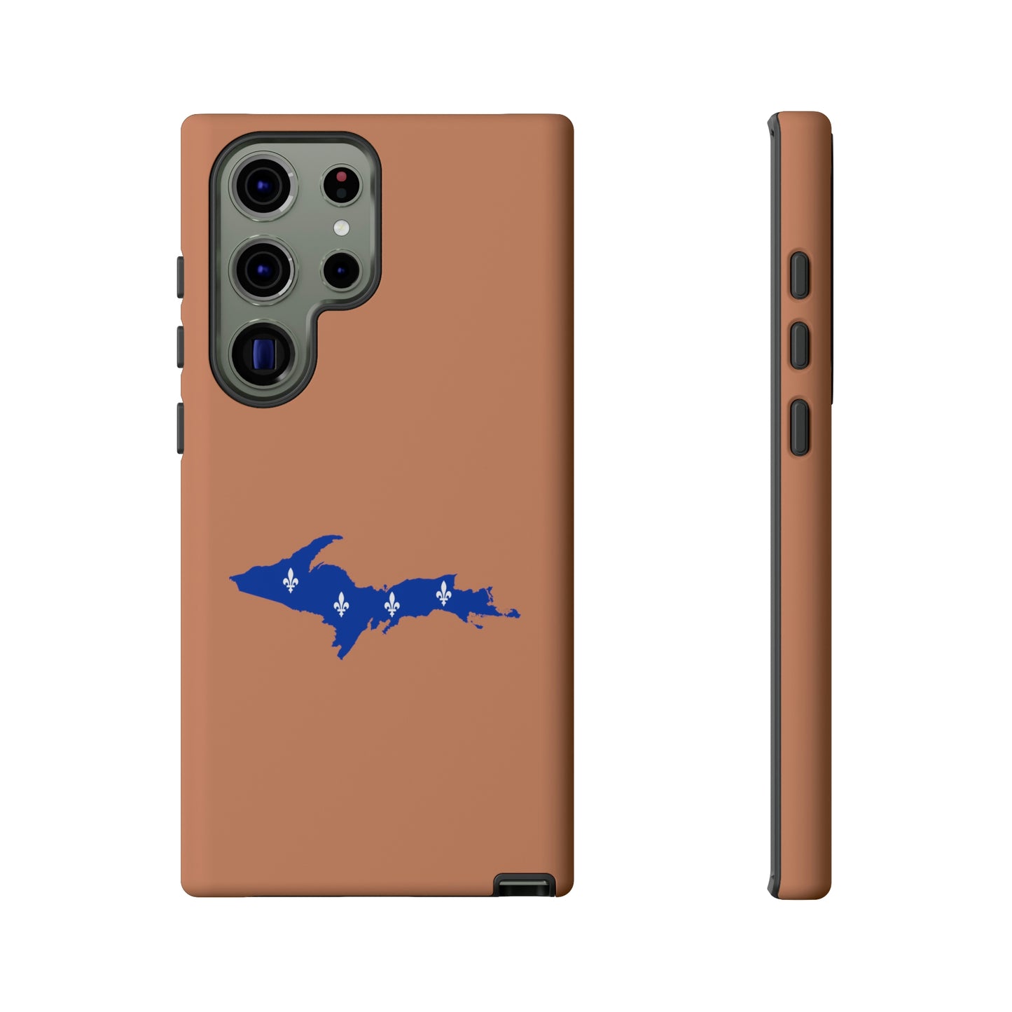 Michigan Upper Peninsula Tough Phone Case (Copper Color w/ UP Quebec Flag Outline) | Samsung & Pixel Android