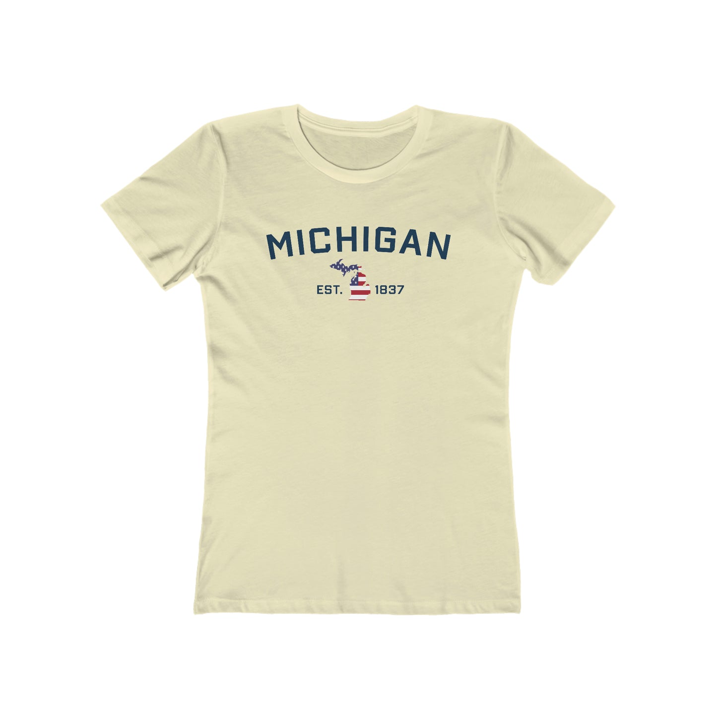 'Michigan EST 1837' (w/USA Flag Outline) | Women's Boyfriend Cut