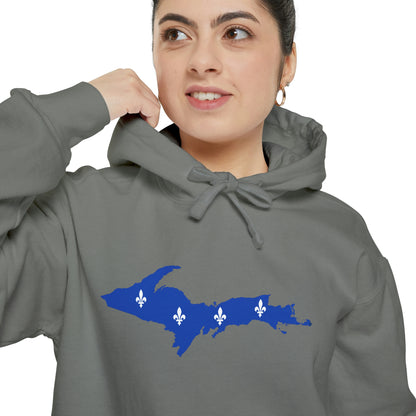 Michigan Upper Peninsula Hoodie (w/ UP Quebec Flag Outline) | Unisex Garment-Dyed