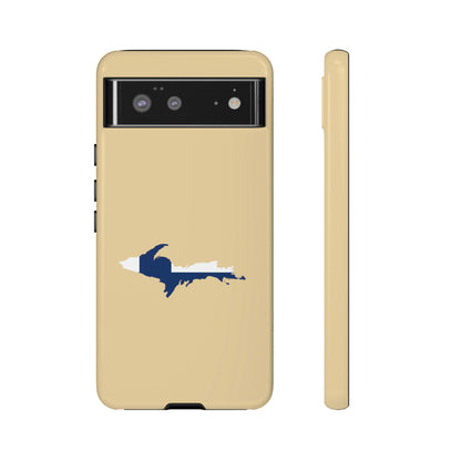 Michigan Upper Peninsula Tough Phone Case (Maple Color w/ UP Finland Flag Outline) | Samsung & Pixel Android