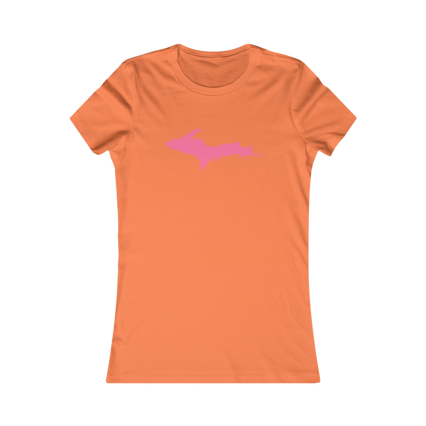 Michigan Upper Peninsula T-Shirt (w/ Pink UP Outline) | Women's Slim Fit