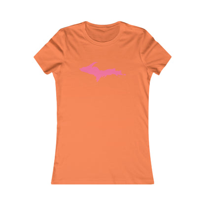 Michigan Upper Peninsula T-Shirt (w/ Pink UP Outline) | Women's Slim Fit