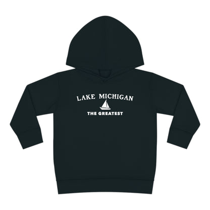 'Lake Michigan The Greatest' Hoodie (w/USA Flag Outline) | Unisex Toddler