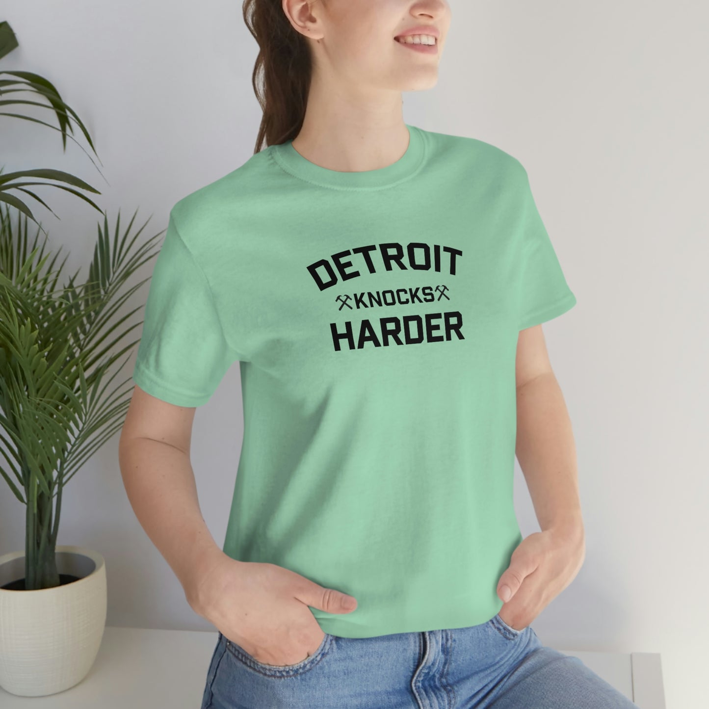 'Detroit Knocks Harder' T-Shirt | Unisex Standard Fit