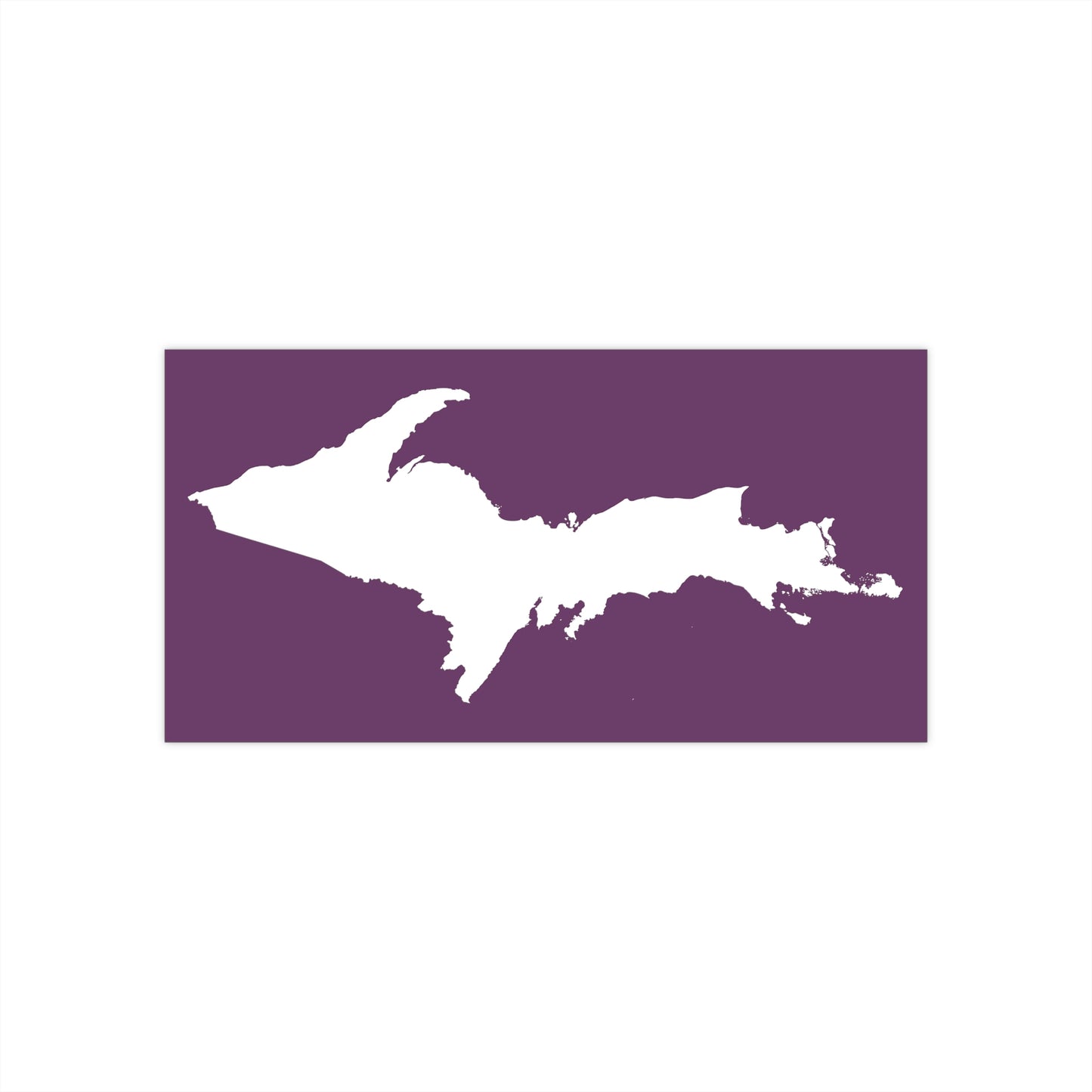 Michigan Upper Peninsula Bumper Sticker (w/ UP Outline) | Plum Background