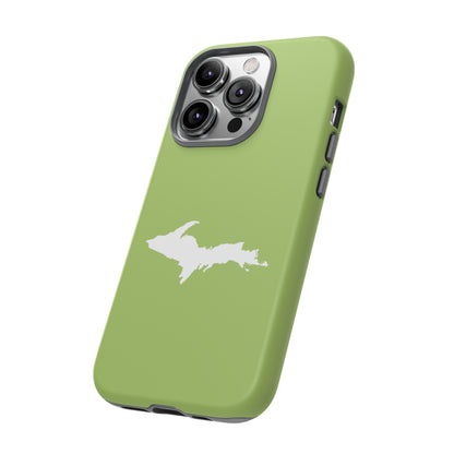 Michigan Upper Peninsula Tough Phone Case (Gooseberry Green w/ UP Outline) | Apple iPhone