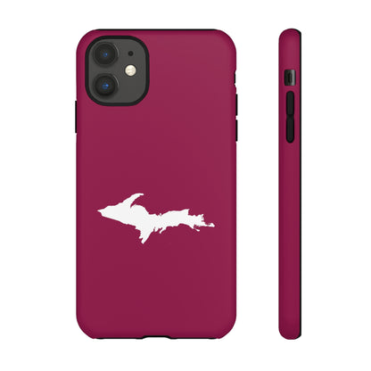 Michigan Upper Peninsula Tough Phone Case (Ruby Red w/ UP Outline) | Apple iPhone