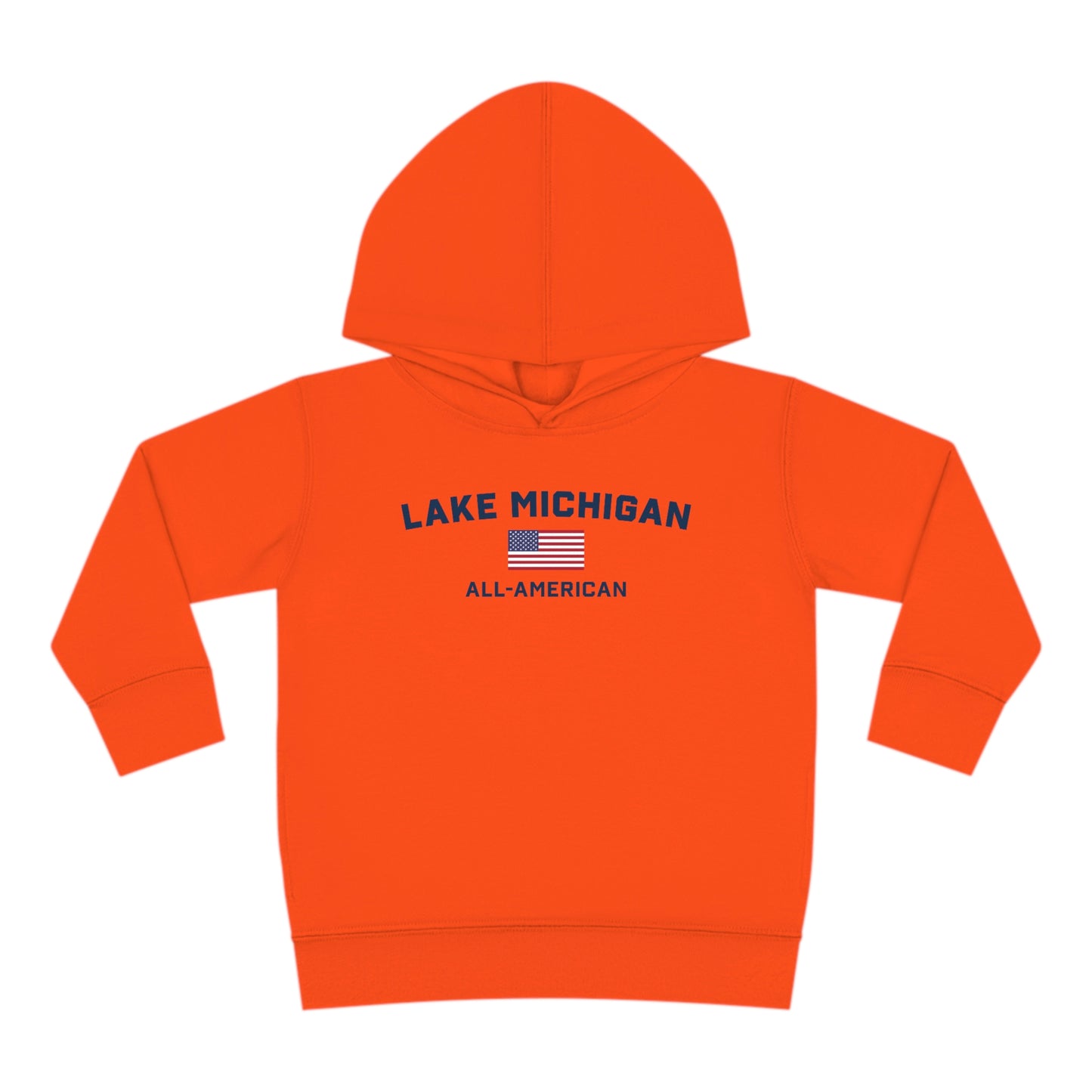 'Lake Michigan All-American' Hoodie (w/USA Flag Outline) | Unisex Toddler