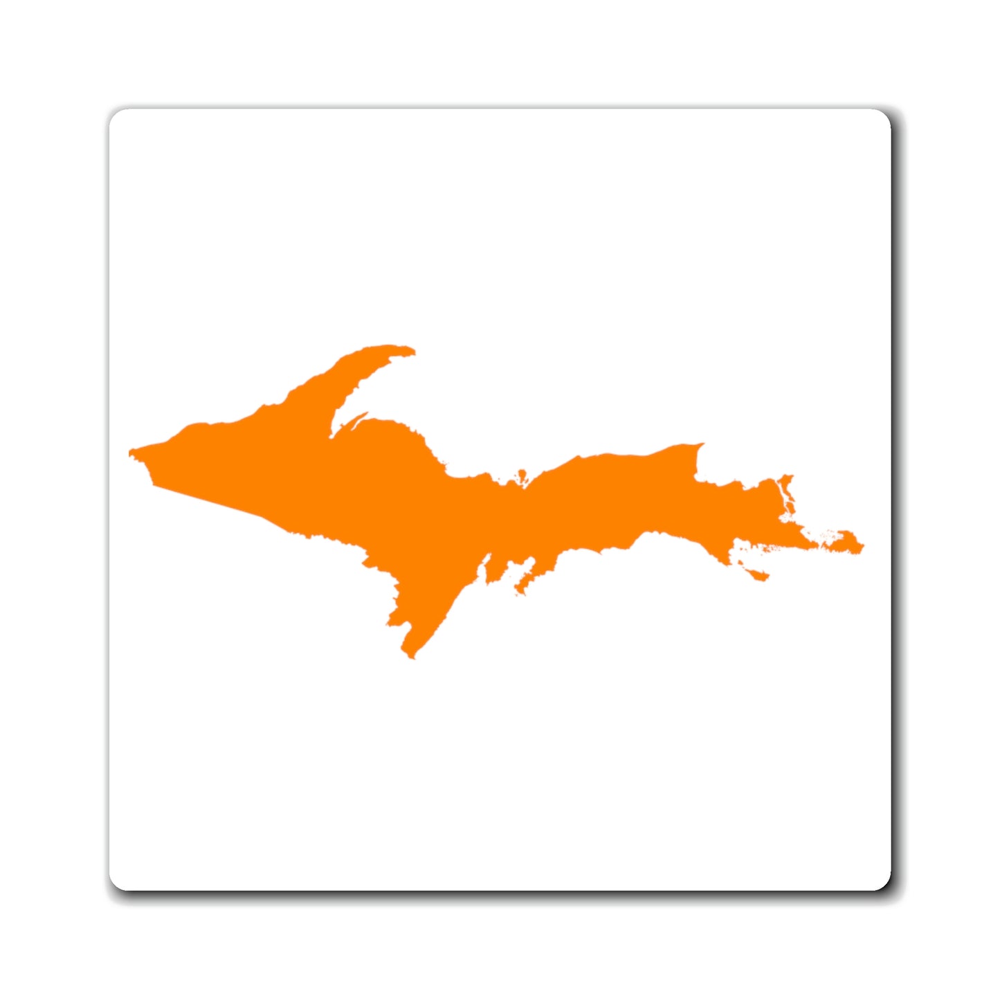 Michigan Upper Peninsula Square Magnet (w/ Orange UP Outline)