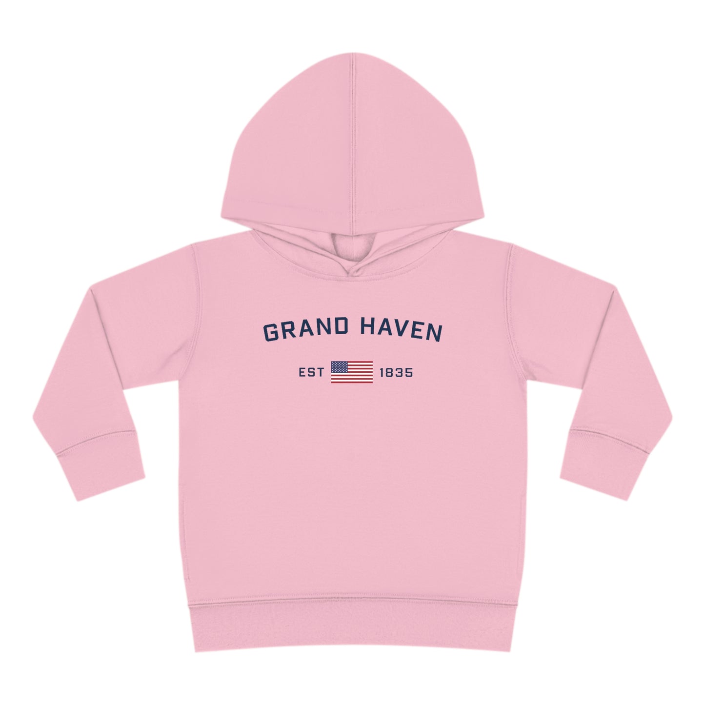 'Grand Haven EST 1835' Hoodie (w/USA Flag Outline) | Unisex Toddler