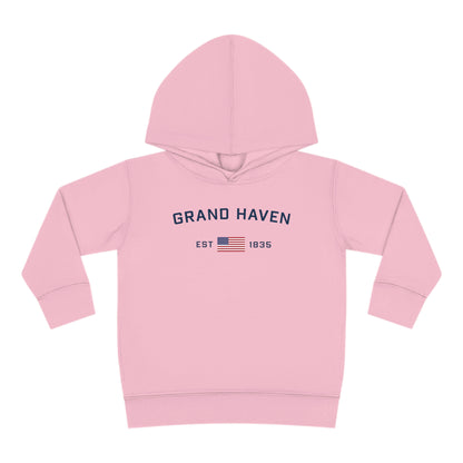 'Grand Haven EST 1835' Hoodie (w/USA Flag Outline) | Unisex Toddler