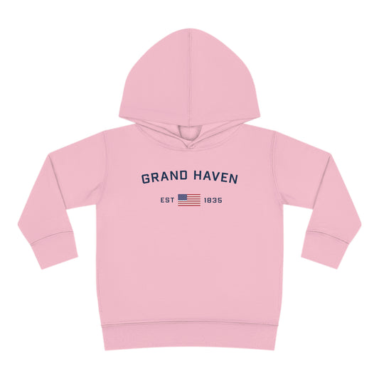 'Grand Haven EST 1835' Hoodie (w/USA Flag Outline) | Unisex Toddler