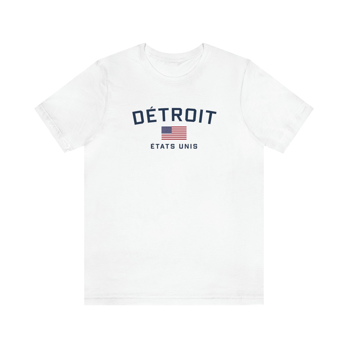 'Détroit États Unis' T-Shirt (w/USA Flag Outline) | Unisex Standard Fit