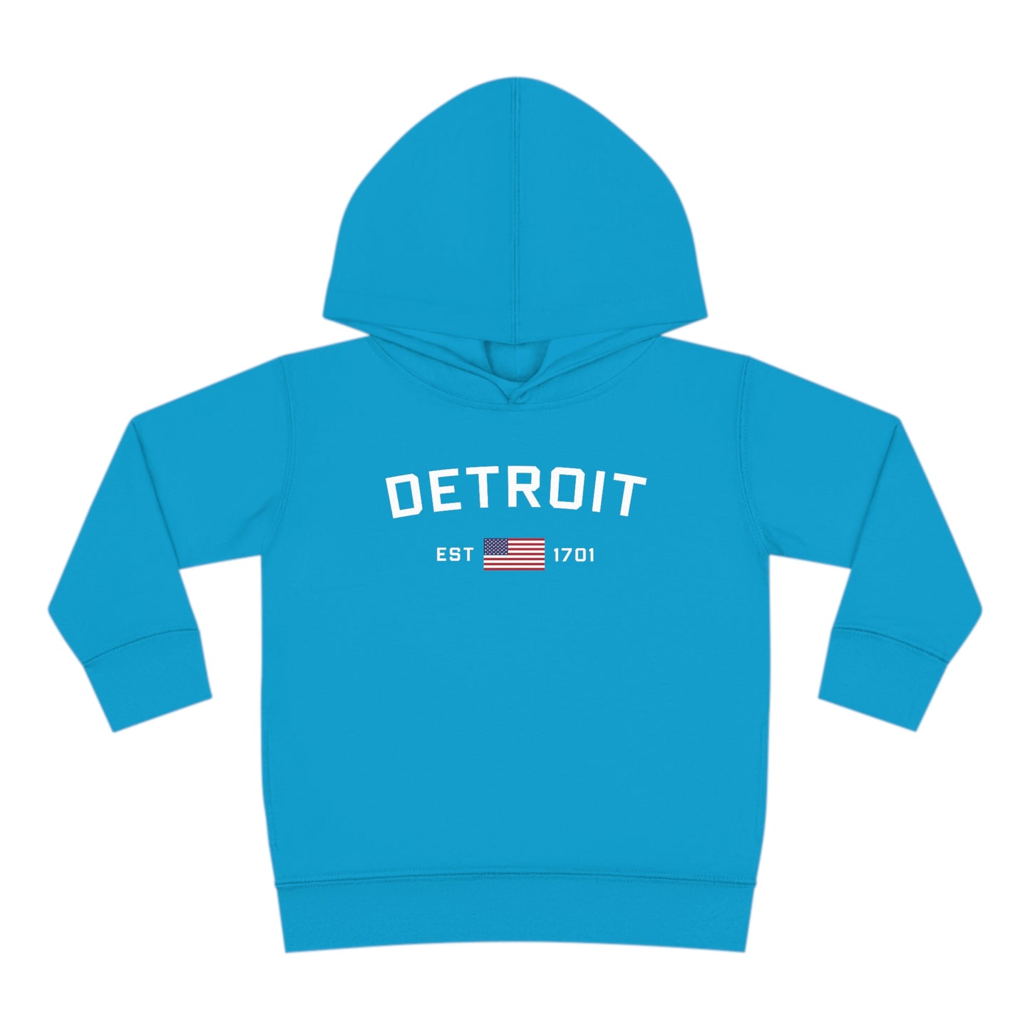 'Detroit EST 1701' Hoodie (w/USA Flag Outline) | Unisex Toddler