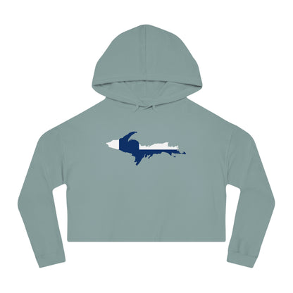 Michigan Upper Peninsula Hoodie (w/ UP Finland Flag Outline) | Lightweight Cropped