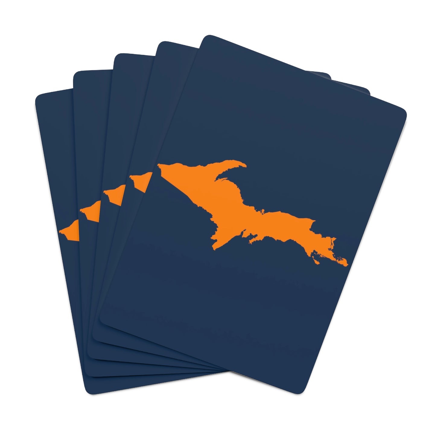 Michigan Upper Peninsula Poker Cards (Navy w/ Orange UP Outline)