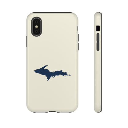 Michigan Upper Peninsula Tough Phone Case (Ivory w/ UP Outline) | Apple iPhone