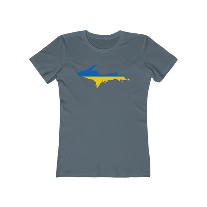 Upper Peninsula T-Shirt (w/ UP Ukraine Flag Outline) | Women's Boyfriend Cut