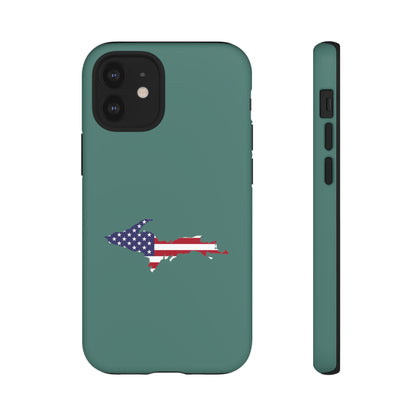 Michigan Upper Peninsula Tough Phone Case (Copper Green w/ UP USA Outline) | Apple iPhone