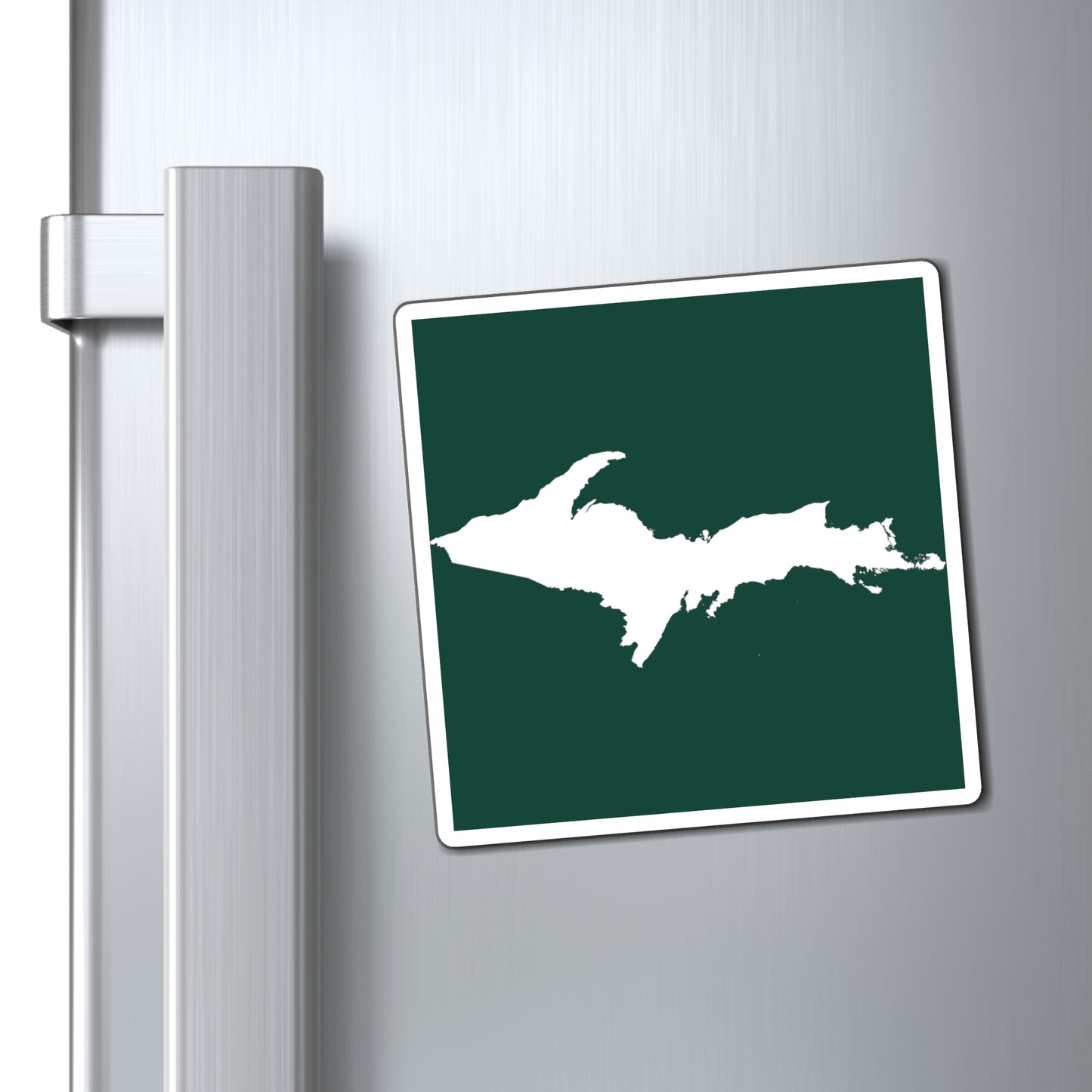 Michigan Upper Peninsula Square Magnet (Green w/ UP Outline)