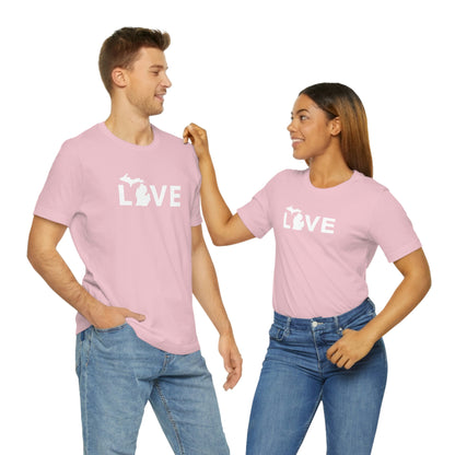 Michigan 'Love' T-Shirt (Geometric Sans Font) | Unisex Standard Fit