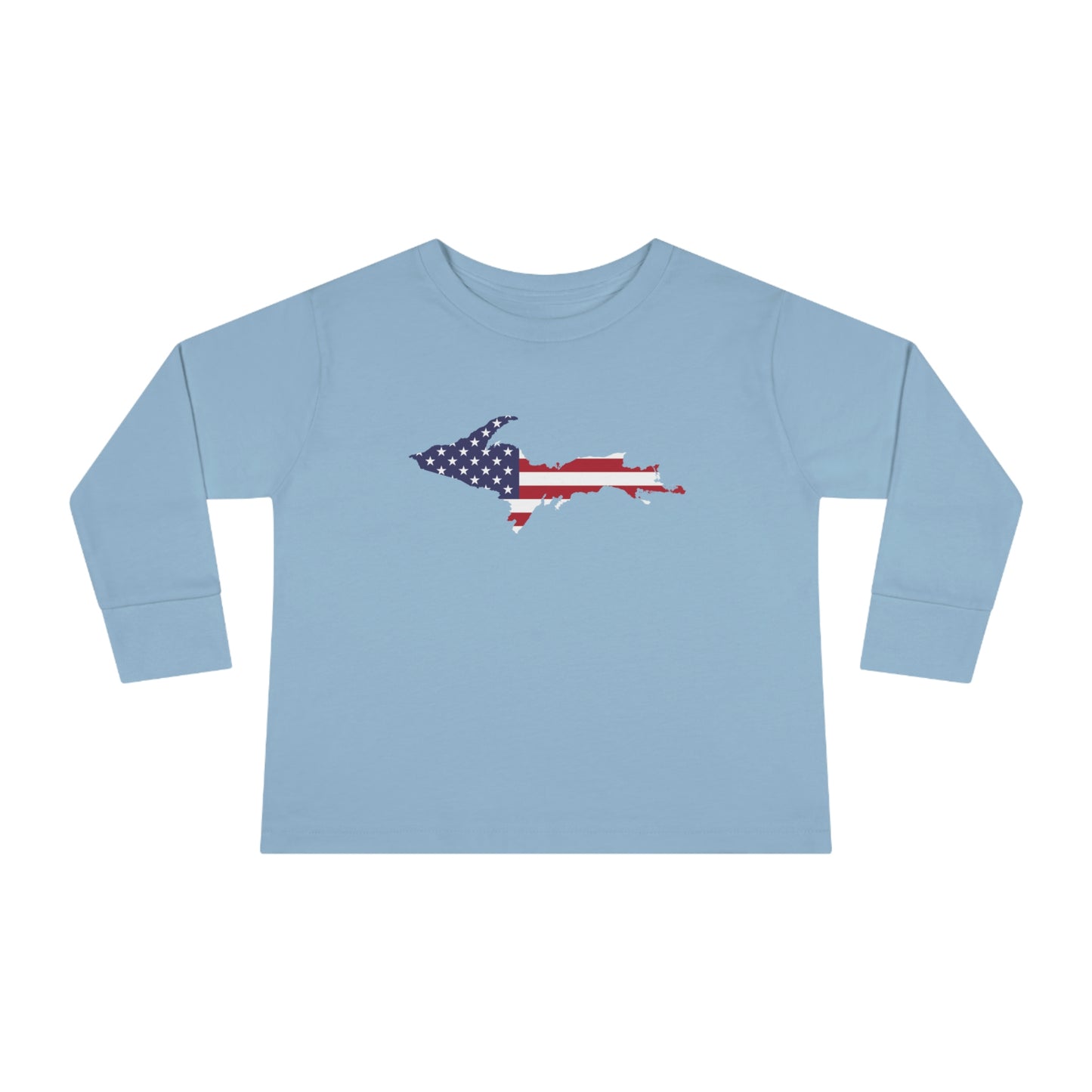 Michigan Upper Peninsula T-Shirt (w/ UP USA Flag Outline) | Toddler Long Sleeve