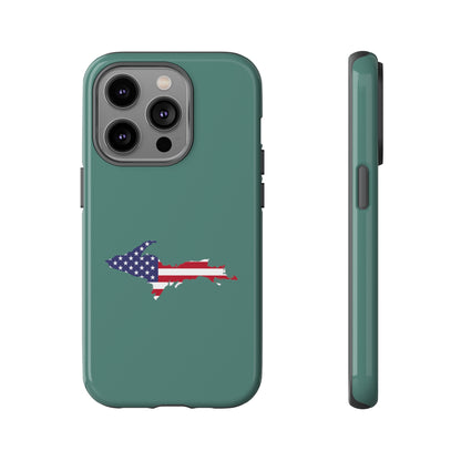 Michigan Upper Peninsula Tough Phone Case (Copper Green w/ UP USA Outline) | Apple iPhone