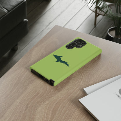 Michigan Upper Peninsula Tough Phone Case (Gooseberry Green w/ Green UP Outline) | Samsung & Pixel Android