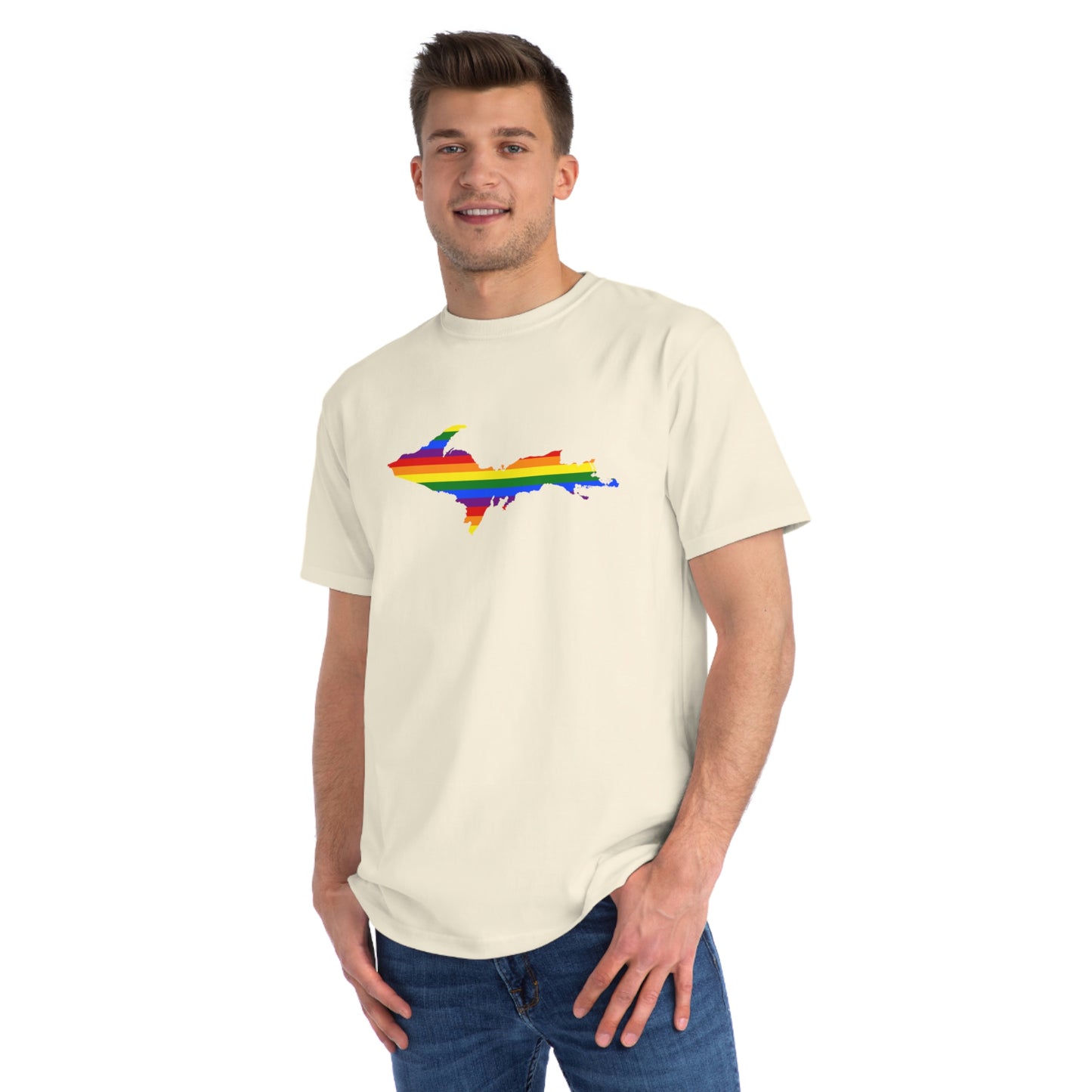 Michigan Upper Peninsula T-Shirt (w/ UP Pride Flag Outline) | Organic Unisex