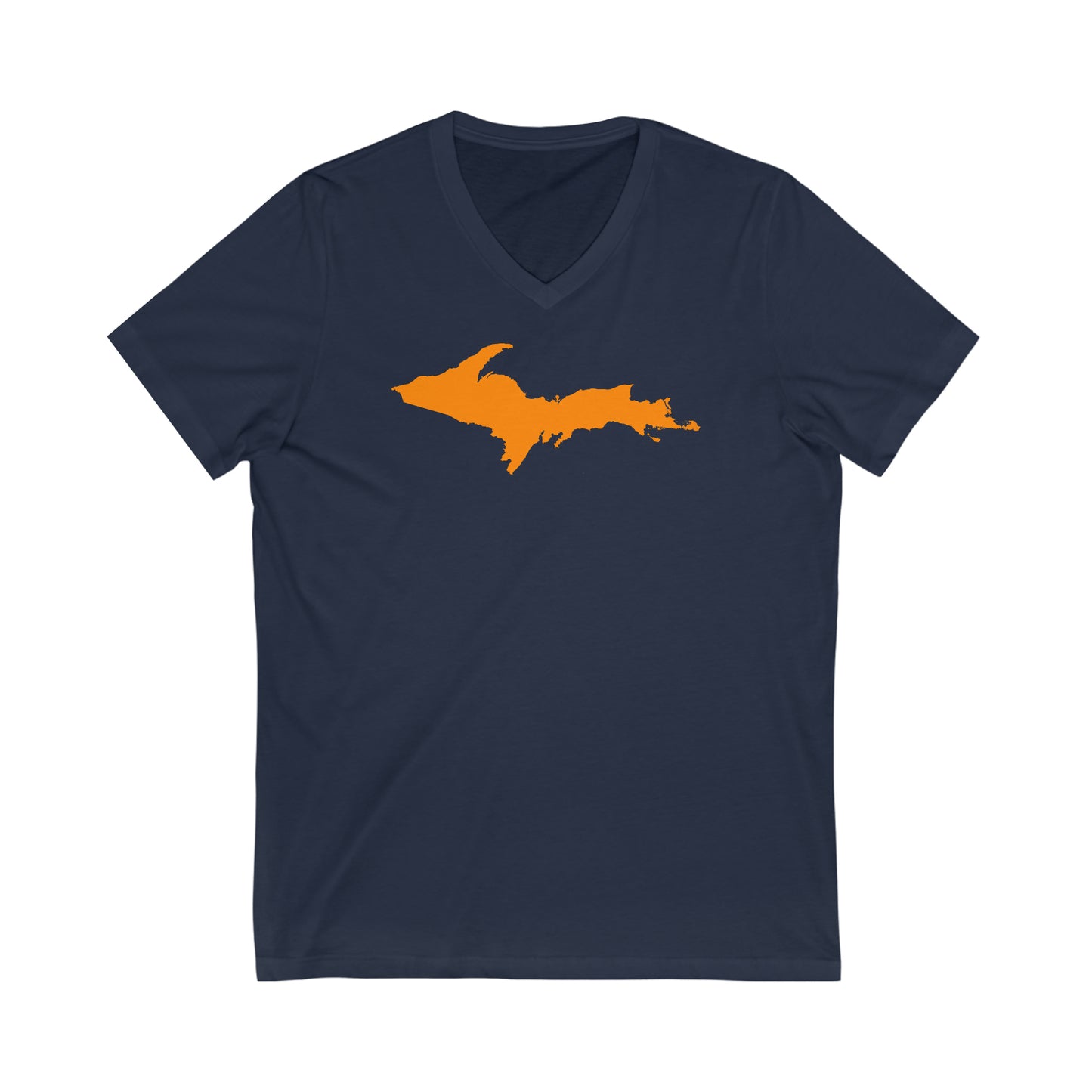 Michigan Upper Peninsula T-Shirt (w/ Orange UP Outline) | Unisex V-Neck