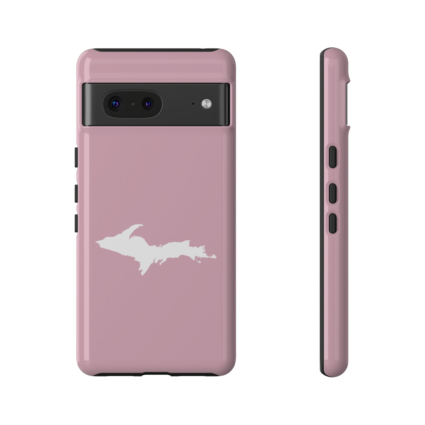 Michigan Upper Peninsula Tough Phone Case (Pink w/ White UP Outline) | Samsung & Pixel Android