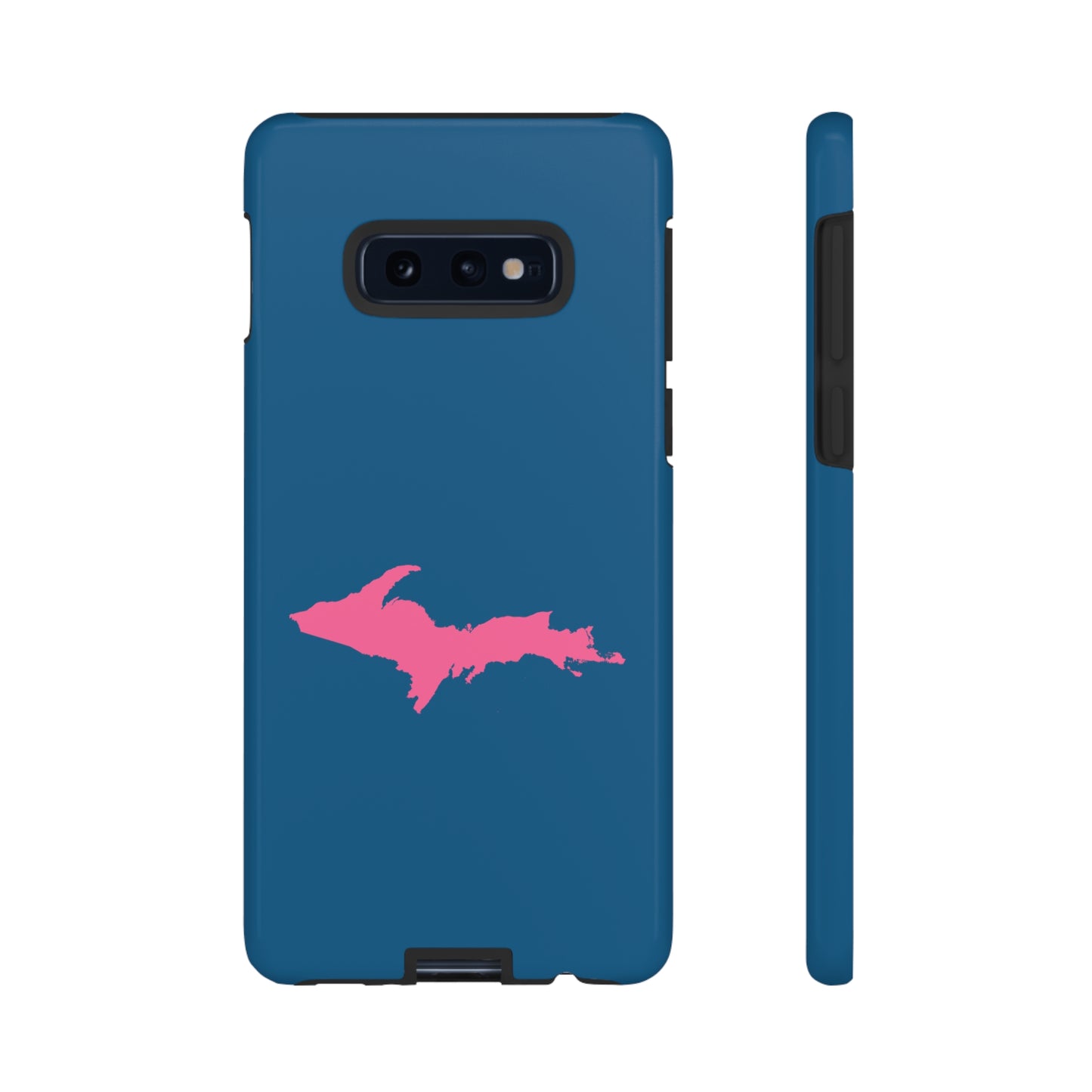 Michigan Upper Peninsula Tough Phone Case (Blueberry w/ Pink UP Outline) | Samsung & Pixel Android