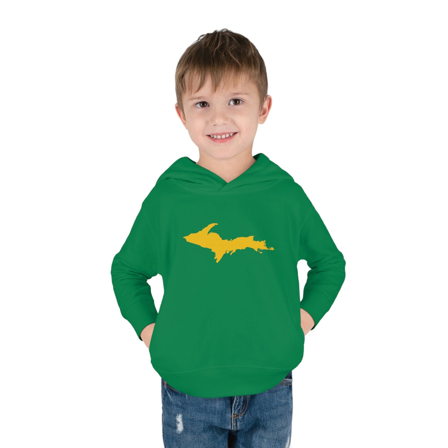 Michigan Upper Peninsula Hoodie (w/ Gold UP Outline) | Unisex Toddler