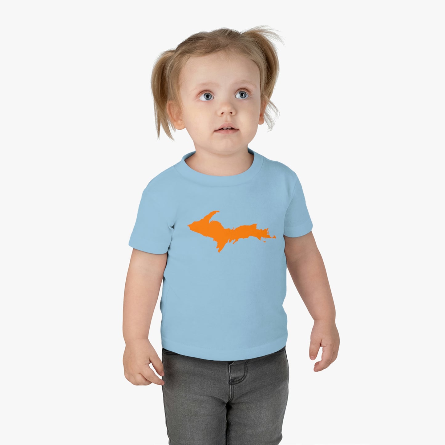 Michigan Upper Peninsula Infant T-Shirt (w/ Orange UP Outline) | Short Sleeve