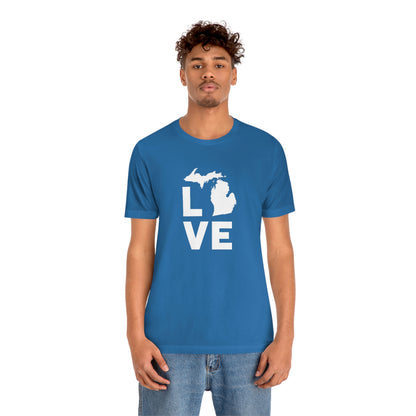 Michigan 'Love' T-Shirt (Geometric Sans Font) | Unisex Standard Fit