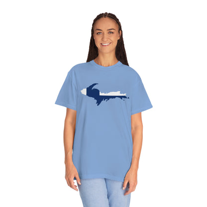 Michigan Upper Peninsula T-Shirt (w/ UP Finland Flag Outline) | Unisex Garment-Dyed