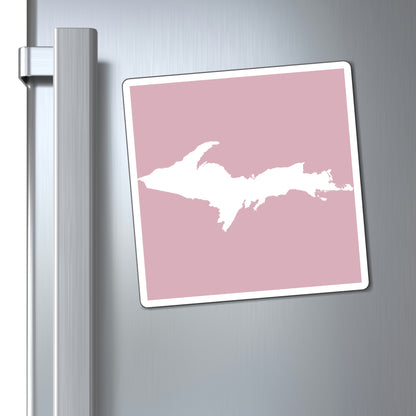 Michigan Upper Peninsula Square Magnet (Pink w/ UP Outline)