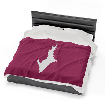 Michigan Upper Peninsula Plush Blanket (w/ UP Outline) | Apple Blossom Pink