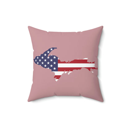 Michigan Upper Peninsula Accent Pillow (w/ UP USA Flag Outline) | '67 Caddie Pink