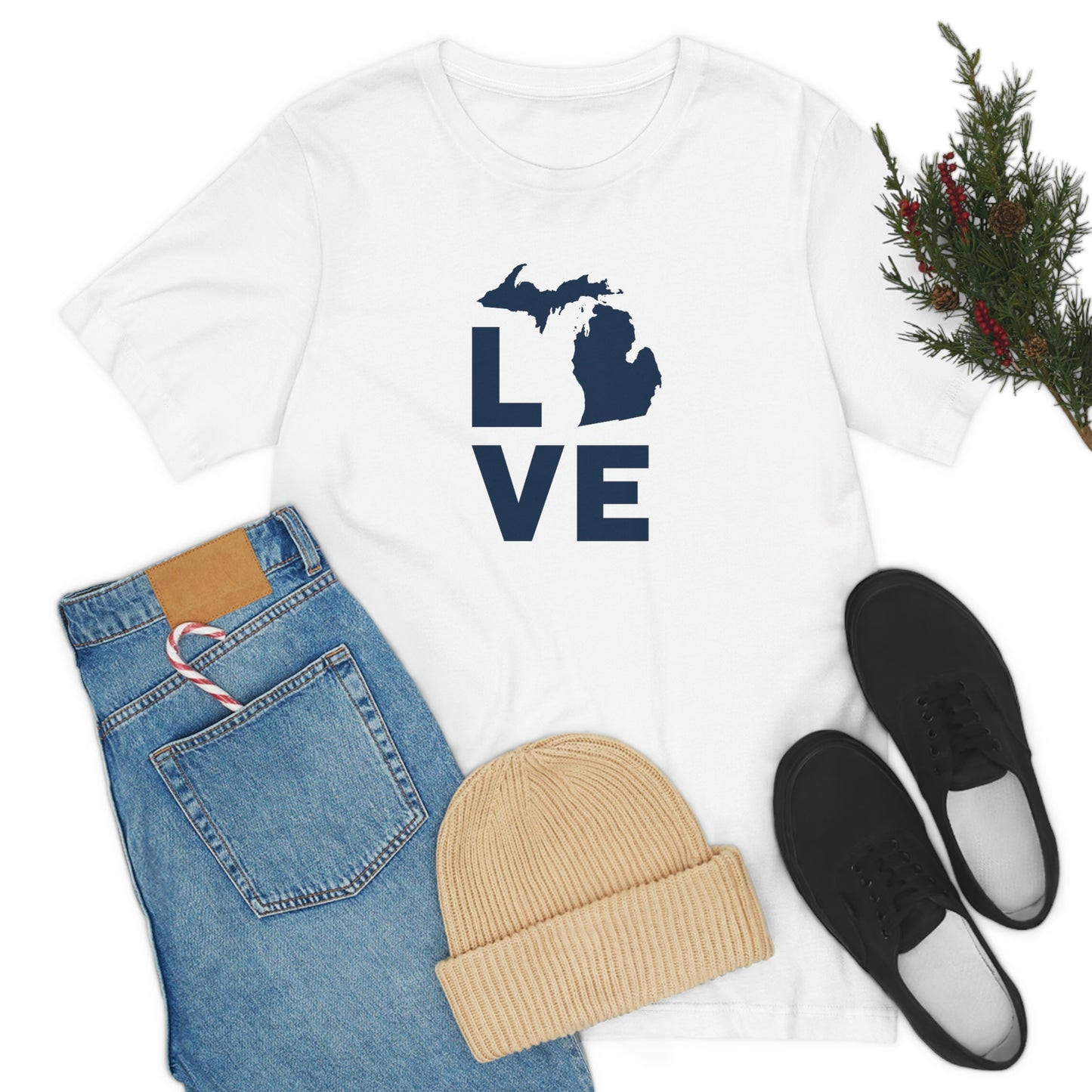 Michigan 'Love' T-Shirt (Geometric Sans Font) | Unisex Standard Fit