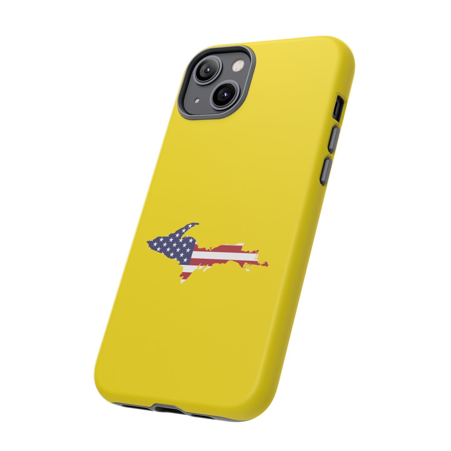 Michigan Upper Peninsula Tough Phone Case (Gadsden Yellow w/ UP USA Outline) | Apple iPhone