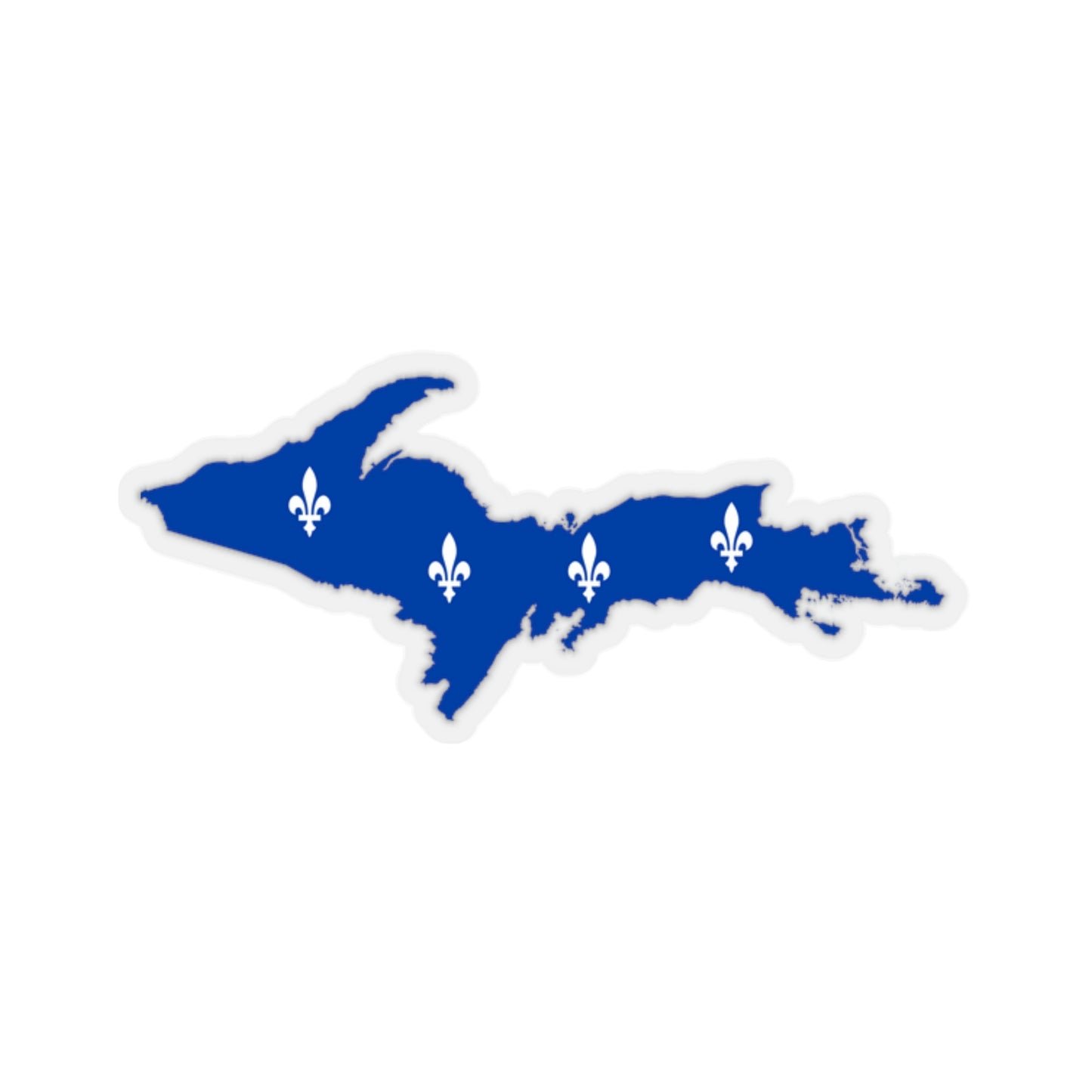 Michigan Upper Peninsula Kiss-Cut Sticker (w/ UP Quebec Flag Outline)