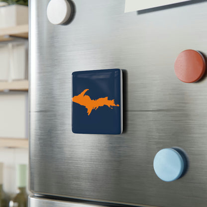 Michigan Upper Peninsula Porcelain Magnet (Navy w/ Orange UP Outline)