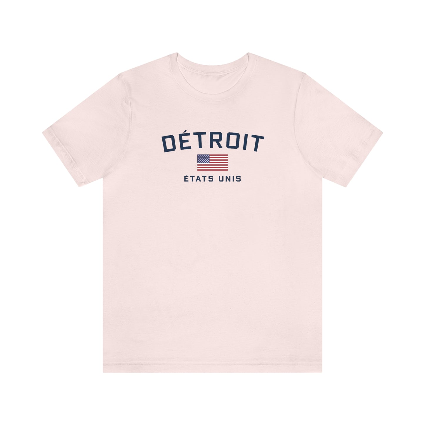 'Détroit États Unis' T-Shirt (w/USA Flag Outline) | Unisex Standard Fit