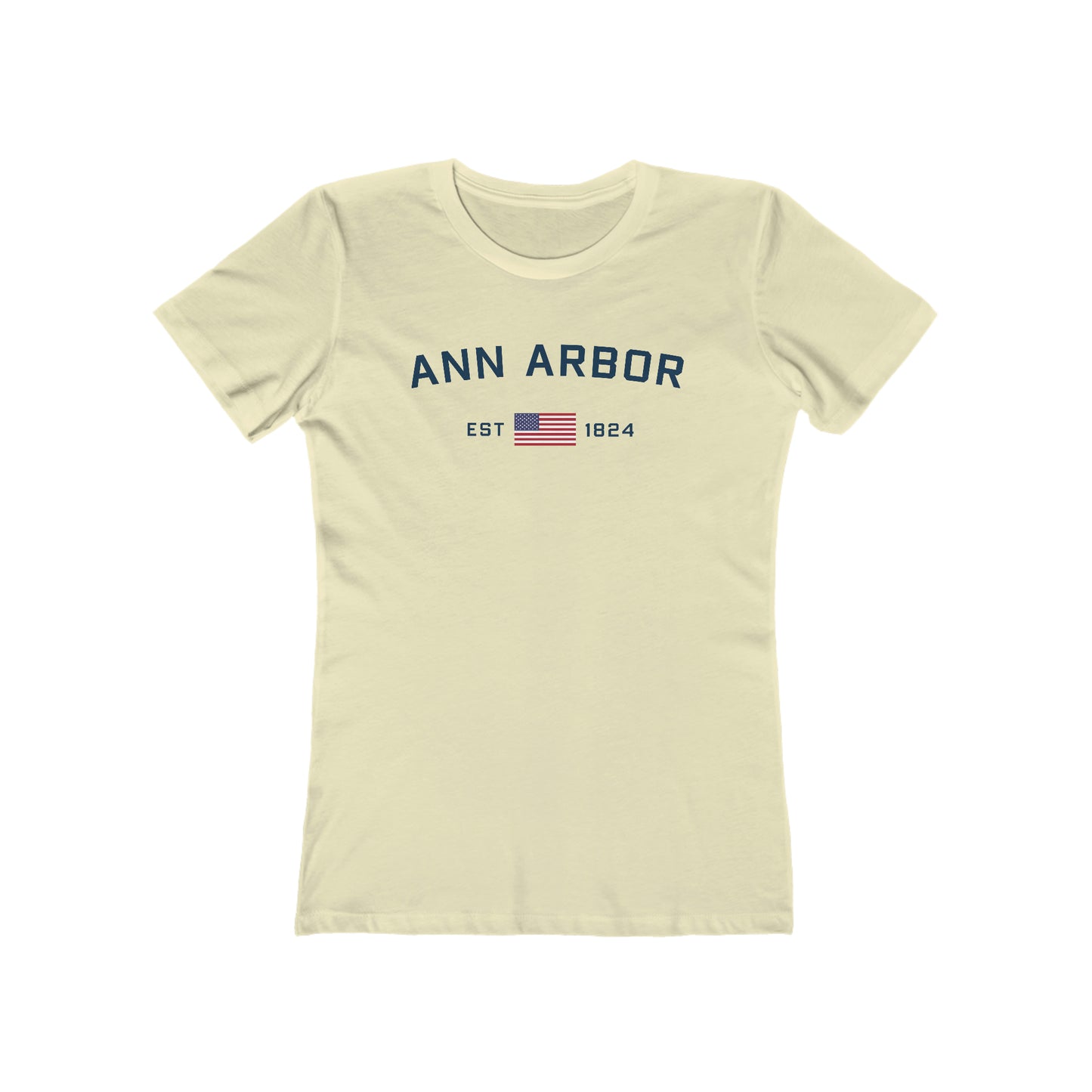 'Ann Arbor EST 1824' (w/USA Flag Outline) | Women's Boyfriend Cut